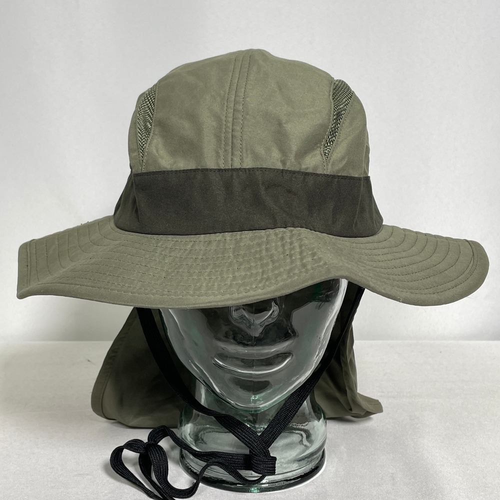 Free Authority Outdoors Olive Green Neck Flap Mesh Vents Sun Hat One Size NWT
